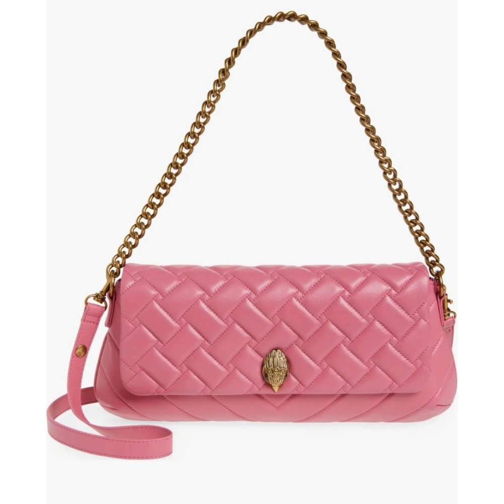 NWT Kurt Geiger London Long Kensington Quilted Leather Shoulder Bag